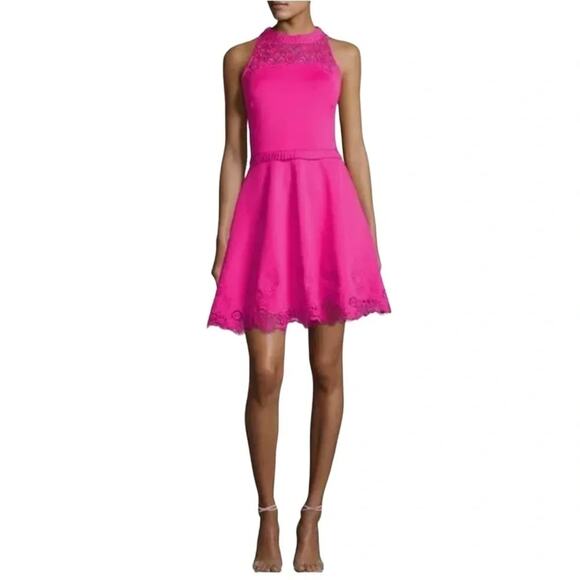 Ted Baker London Zaffton Fit & Flare Skater Dress Fuchsia Size 2 - Picture 1 of 14